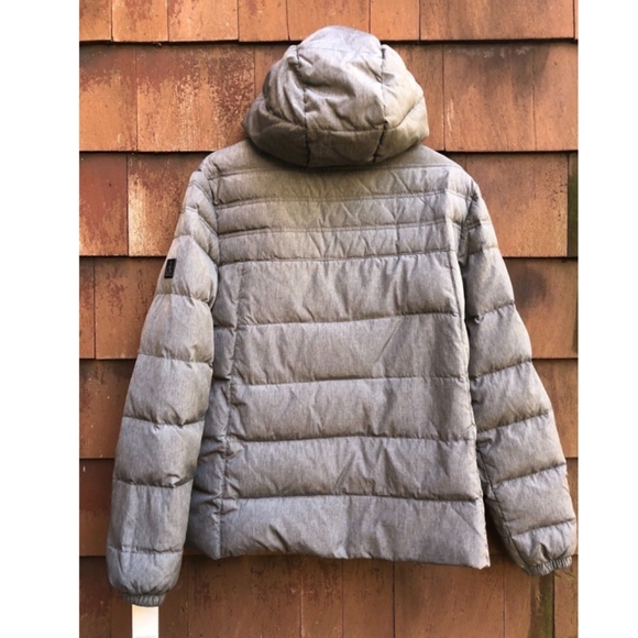 NWT Calvin Klein Jeans Women Gray DOWN Packable Full Zip Hoodie Puffer Jacket M - Picture 4 of 9